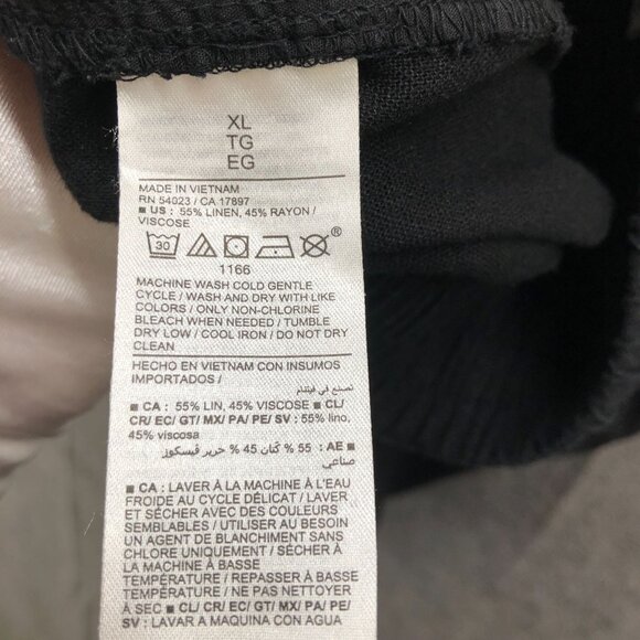 Old Navy Linen Blend Shorts Womens XL Black Pull On 3'' High Rise Comfort - Picture 8 of 9